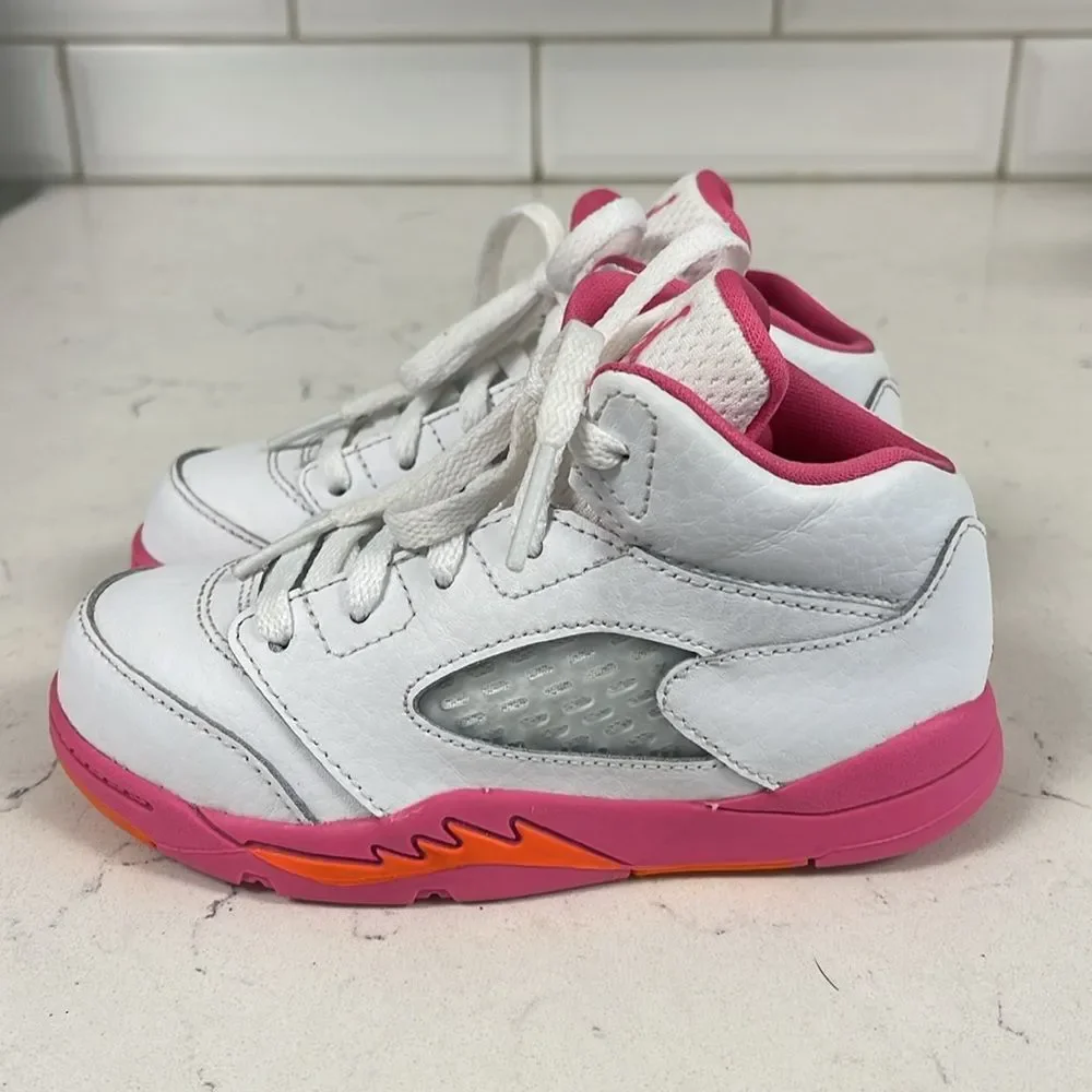 Nike Air Jordan 5 Retro (TD) 'Pinksicle' White Pink Kid’s Size 9C 725172-168